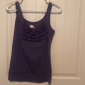 Purple Ruffle Front Tank
